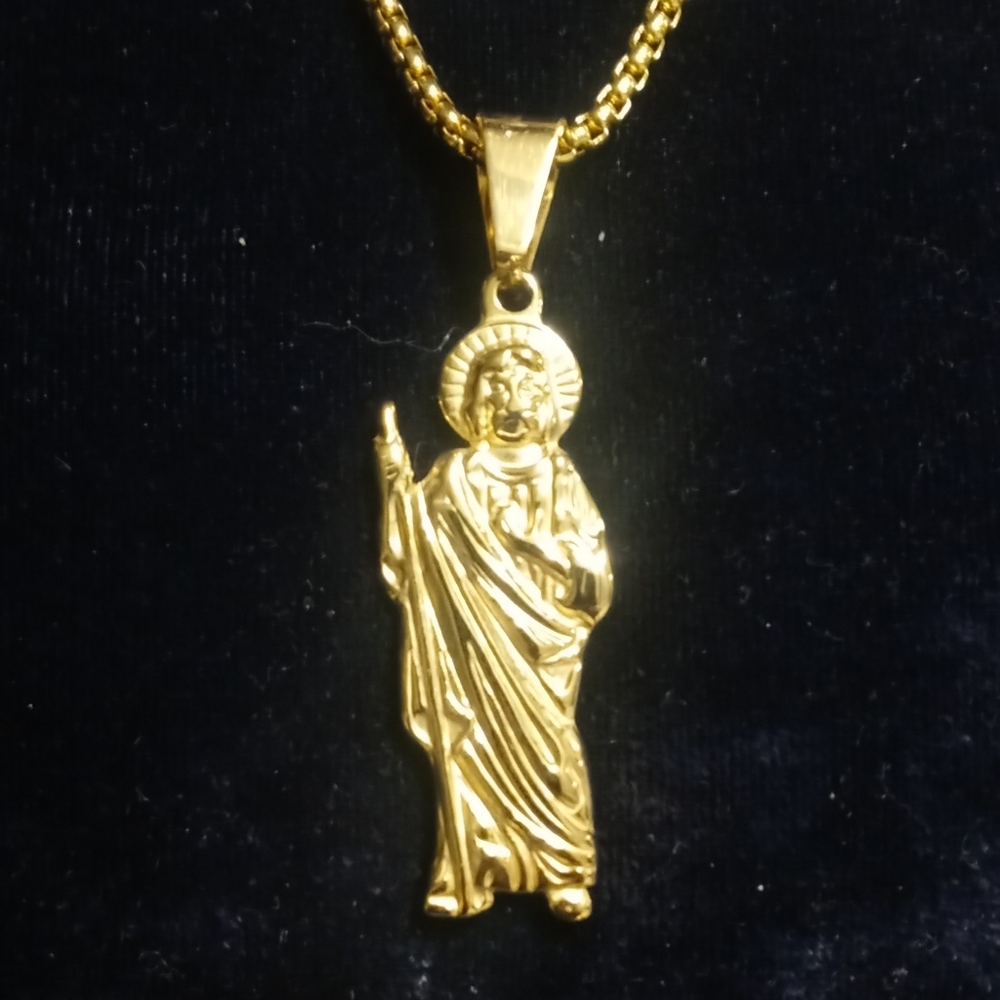 Stainless steel saint Jude design necklace